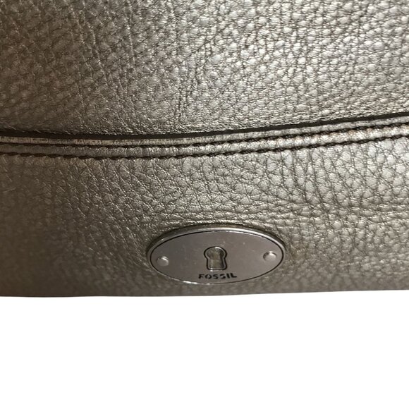 Fossil Gold Leather Hobo Womens Shoulder Bag - Picture 10 of 12